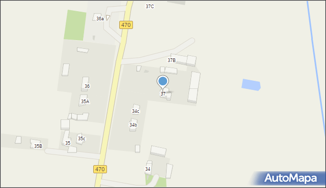 Ceków, Ceków, 37a, mapa Ceków