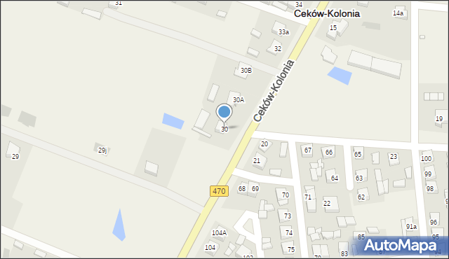 Ceków-Kolonia, Ceków-Kolonia, 30, mapa Ceków-Kolonia