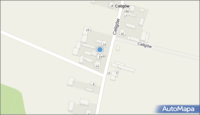 Celigów, Celigów, 13, mapa Celigów