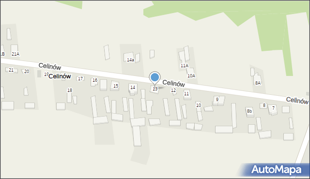 Celinów, Celinów, 13, mapa Celinów