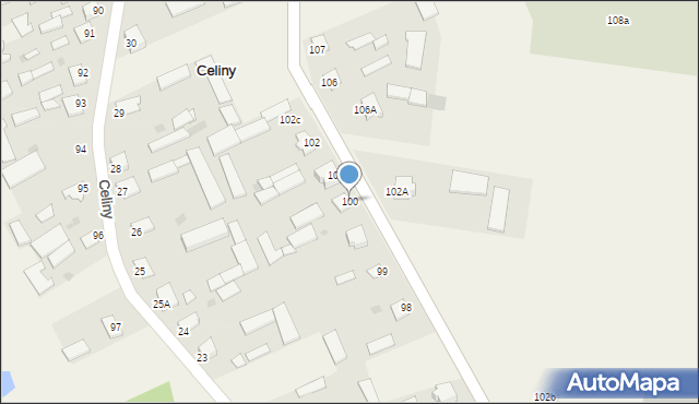 Celiny, Celiny, 100, mapa Celiny