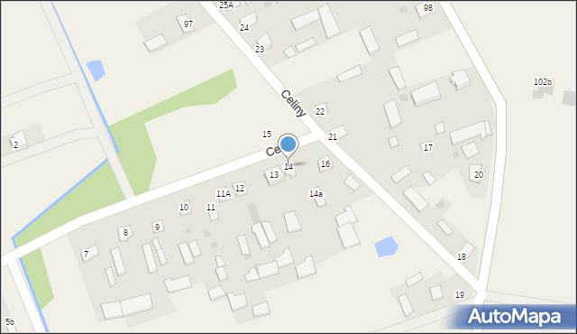 Celiny, Celiny, 14, mapa Celiny