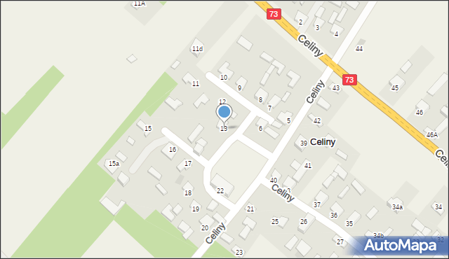 Celiny, Celiny, 13, mapa Celiny