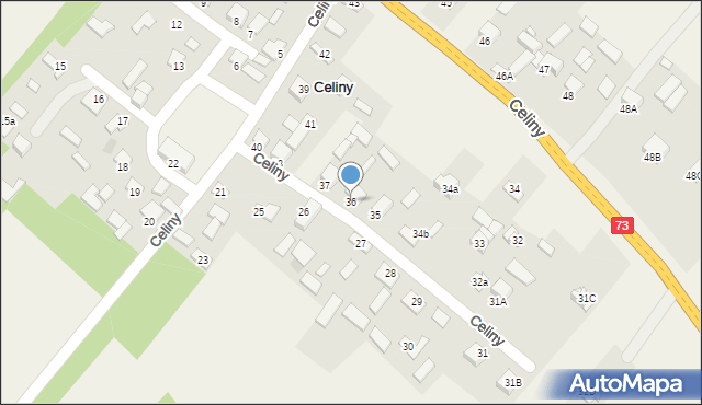 Celiny, Celiny, 36, mapa Celiny