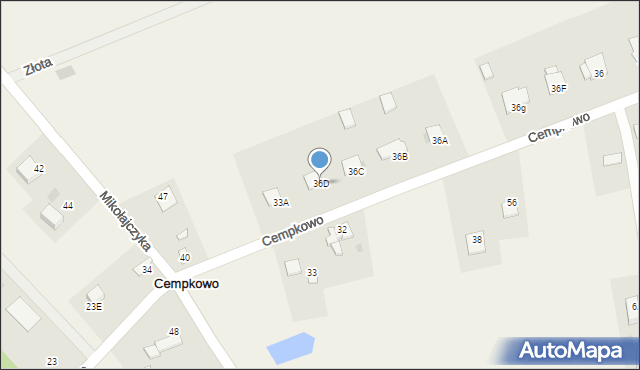 Cempkowo, Cempkowo, 36D, mapa Cempkowo