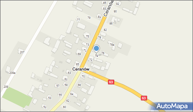 Ceranów, Ceranów, 74, mapa Ceranów