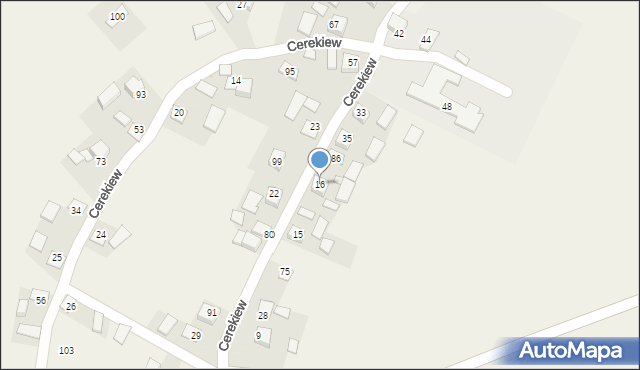 Cerekiew, Cerekiew, 16, mapa Cerekiew