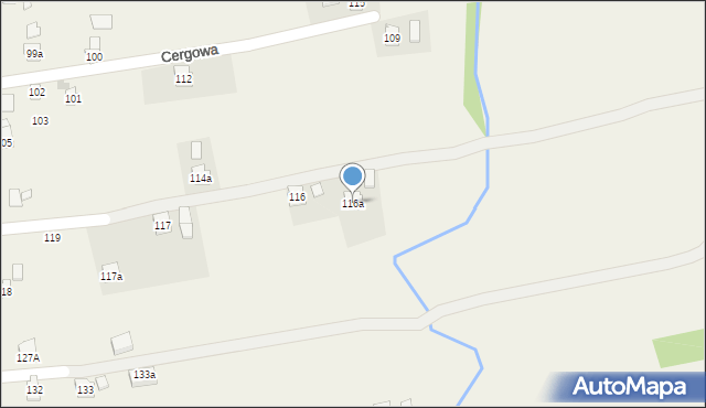 Cergowa, Cergowa, 116a, mapa Cergowa