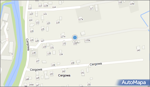Cergowa, Cergowa, 133, mapa Cergowa