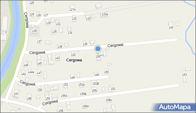 Cergowa, Cergowa, 141, mapa Cergowa