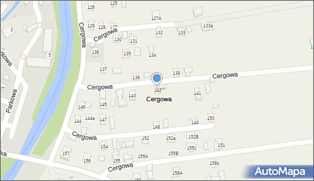 Cergowa, Cergowa, 142, mapa Cergowa