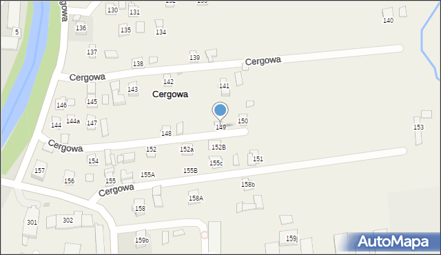 Cergowa, Cergowa, 149, mapa Cergowa