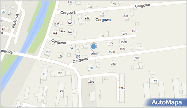 Cergowa, Cergowa, 155A, mapa Cergowa