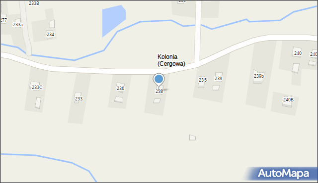 Cergowa, Cergowa, 238, mapa Cergowa