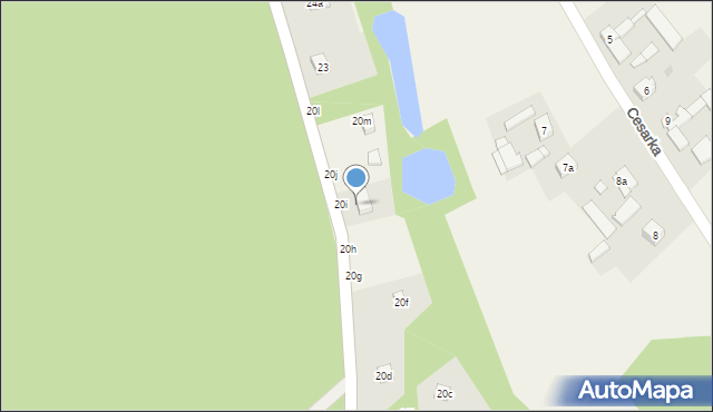 Cesarka, Cesarka, 20k, mapa Cesarka