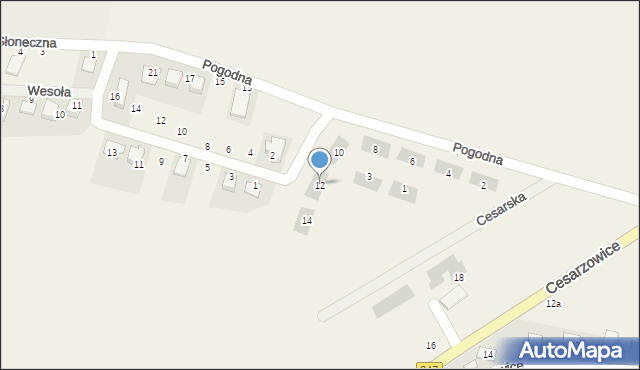 Cesarzowice, Cesarska, 12, mapa Cesarzowice