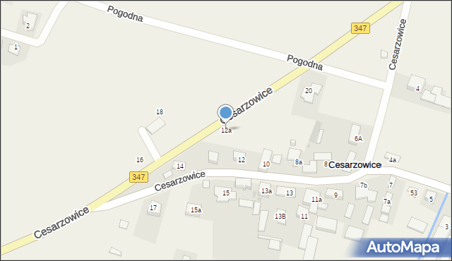 Cesarzowice, Cesarzowice, 12a, mapa Cesarzowice