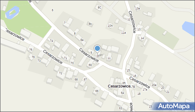 Cesarzowice, Cesarzowice, 10, mapa Cesarzowice