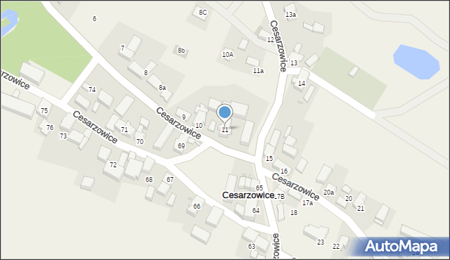 Cesarzowice, Cesarzowice, 11, mapa Cesarzowice
