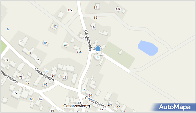 Cesarzowice, Cesarzowice, 14, mapa Cesarzowice