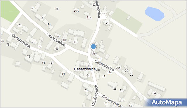 Cesarzowice, Cesarzowice, 15, mapa Cesarzowice