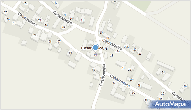 Cesarzowice, Cesarzowice, 64, mapa Cesarzowice