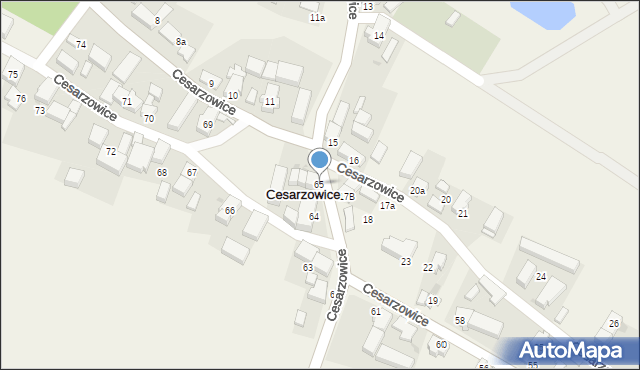 Cesarzowice, Cesarzowice, 65, mapa Cesarzowice