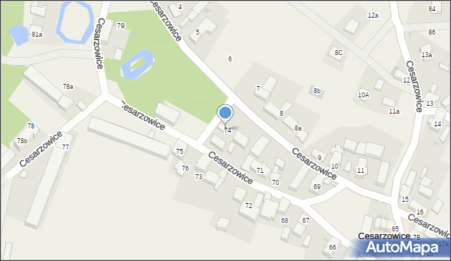 Cesarzowice, Cesarzowice, 74, mapa Cesarzowice
