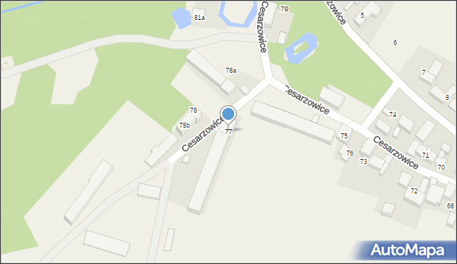 Cesarzowice, Cesarzowice, 77, mapa Cesarzowice