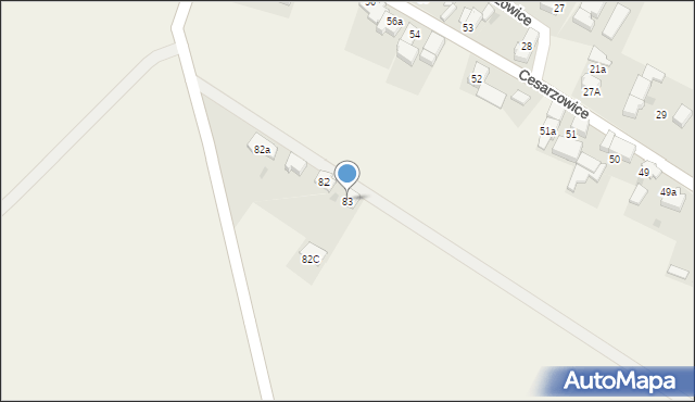 Cesarzowice, Cesarzowice, 83, mapa Cesarzowice