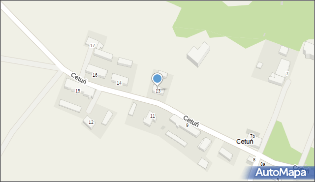 Cetuń, Cetuń, 13, mapa Cetuń