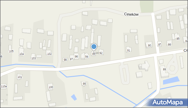 Cewków, Cewków, 93, mapa Cewków