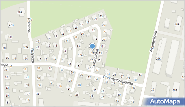 Chełm, Cementowa, 18, mapa Chełma