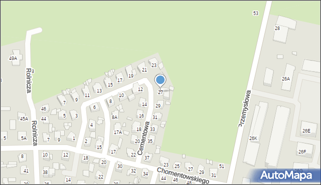 Chełm, Cementowa, 27, mapa Chełma