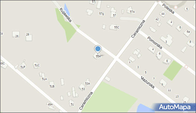 Chełm, Ceramiczna, 55A, mapa Chełma