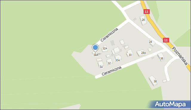 Chodzież, Ceramiczna, 34A, mapa Chodzież