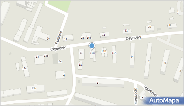 Chojnice, Ceynowy, 11C, mapa Chojnic