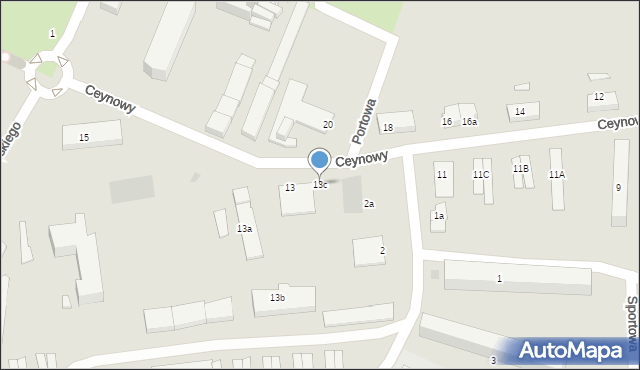 Chojnice, Ceynowy, 13c, mapa Chojnic