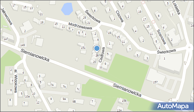 Chorzów, Cedrowa, 16, mapa Chorzów