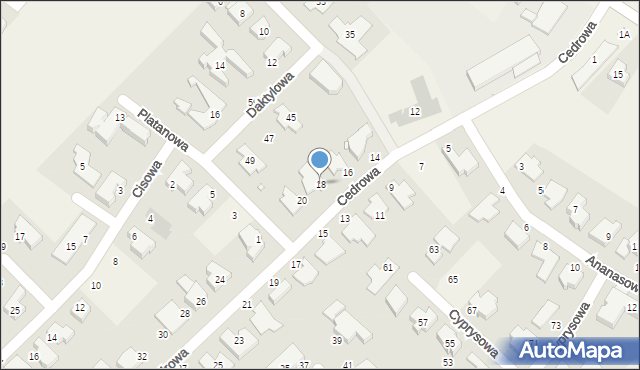 Chyby, Cedrowa, 18, mapa Chyby