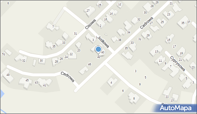 Chyby, Cedrowa, 42, mapa Chyby