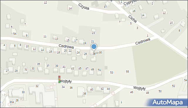 Czaniec, Cedrowa, 28, mapa Czaniec