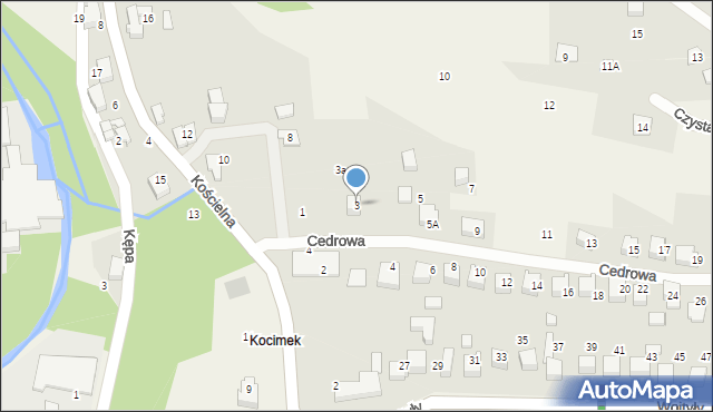 Czaniec, Cedrowa, 3, mapa Czaniec