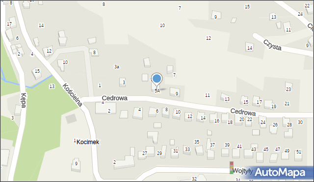 Czaniec, Cedrowa, 5A, mapa Czaniec