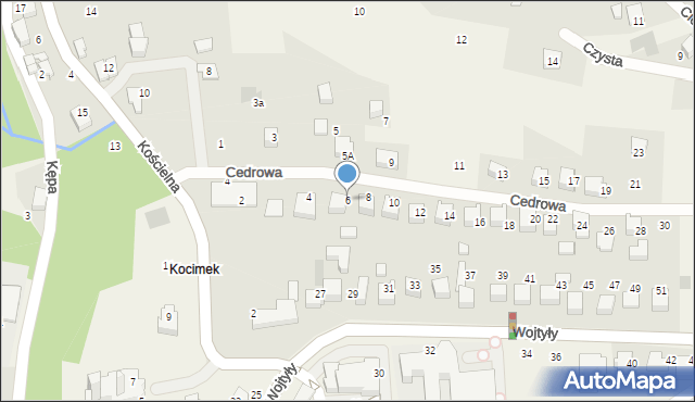Czaniec, Cedrowa, 6, mapa Czaniec