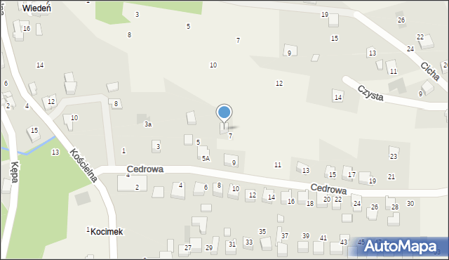 Czaniec, Cedrowa, 7A, mapa Czaniec