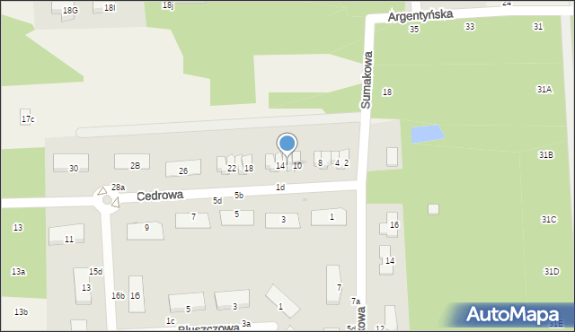 Czarny Las, Cedrowa, 12, mapa Czarny Las