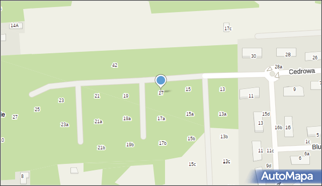Czarny Las, Cedrowa, 17, mapa Czarny Las