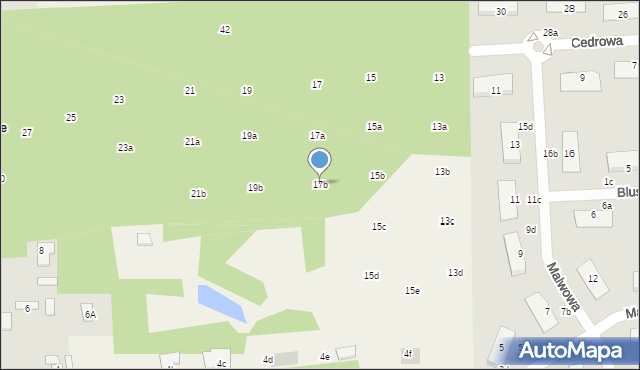 Czarny Las, Cedrowa, 17b, mapa Czarny Las
