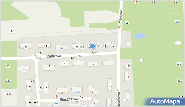 Czarny Las, Cedrowa, 1d, mapa Czarny Las